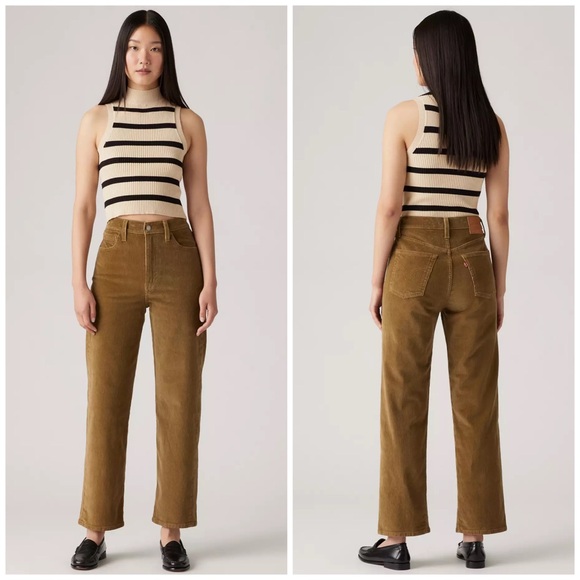 Levi's Pants - Levi's Premium Ribcage Straight Ankle Corduroy Pants Ermine Brown Size 31X27